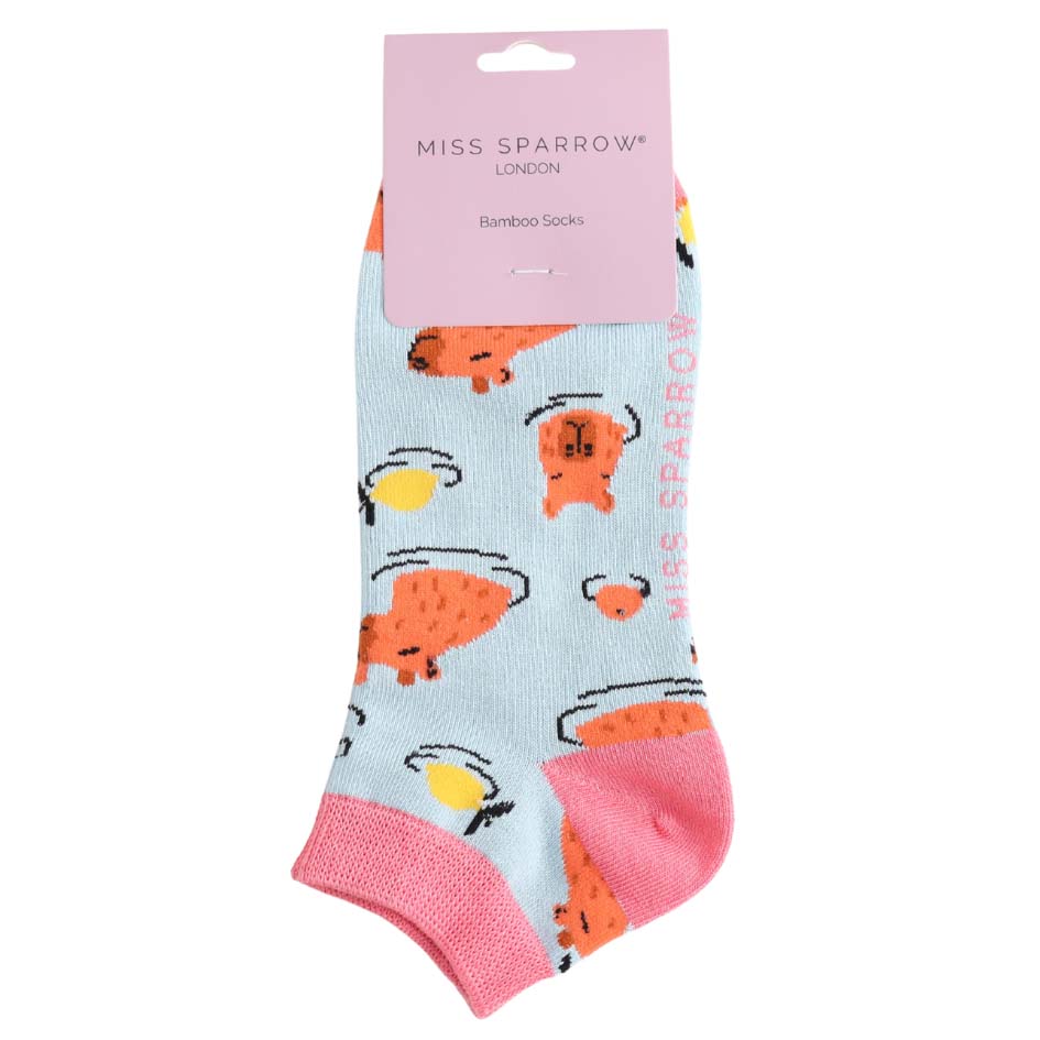Miss Sparrow Capybara Bamboo Trainer Socks