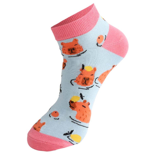 Miss Sparrow Capybara Bamboo Trainer Socks
