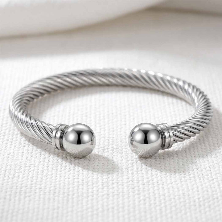 Silver Cable Bangle – Stainless Steel Silver