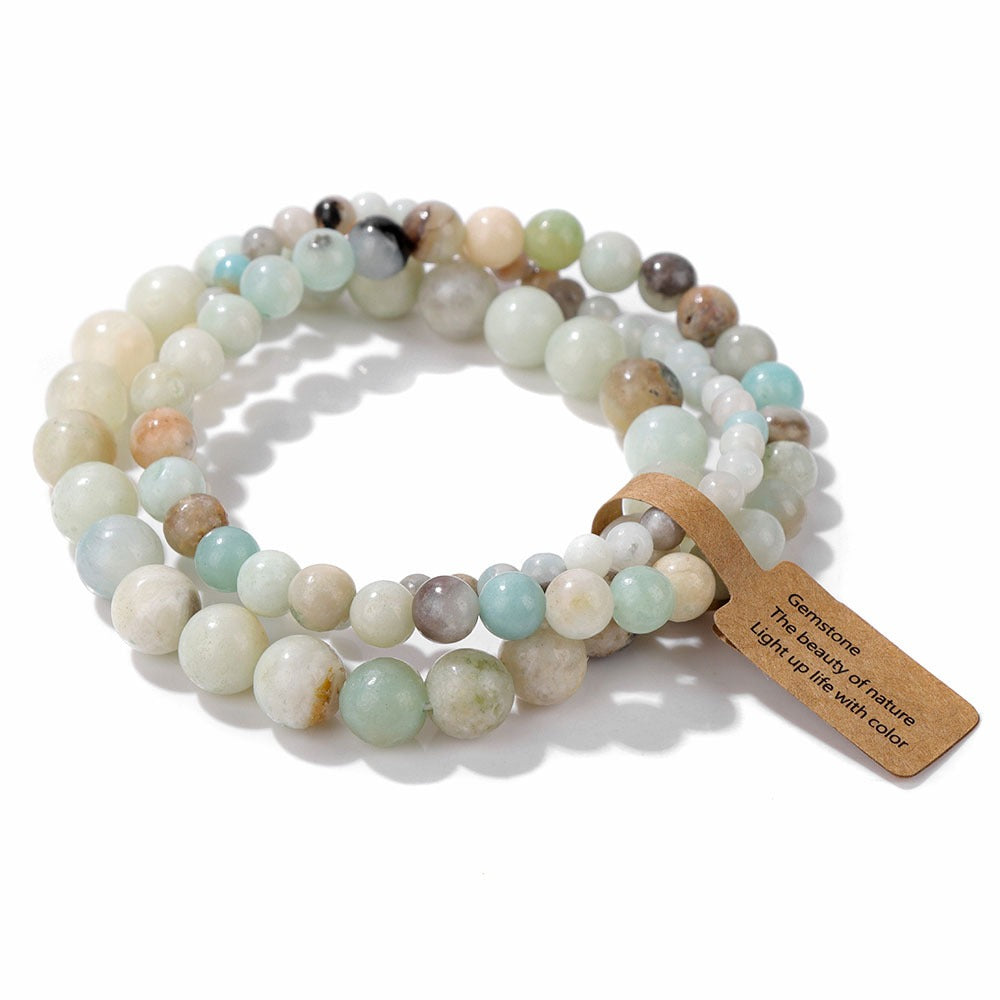 Natural Amazonite Gemstone Bracelet – Calming Energy & Style