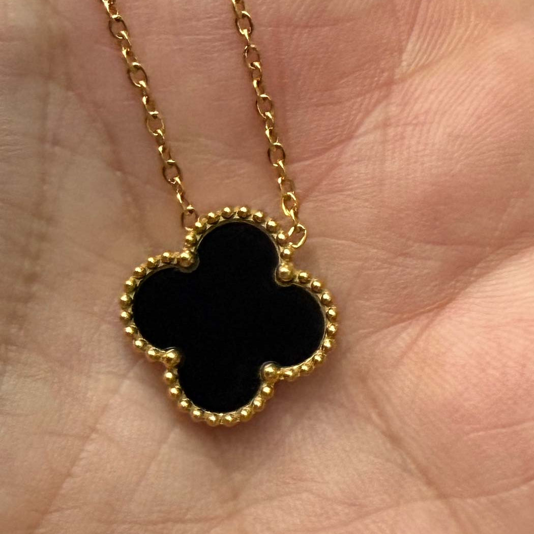 black clover gold plated chain