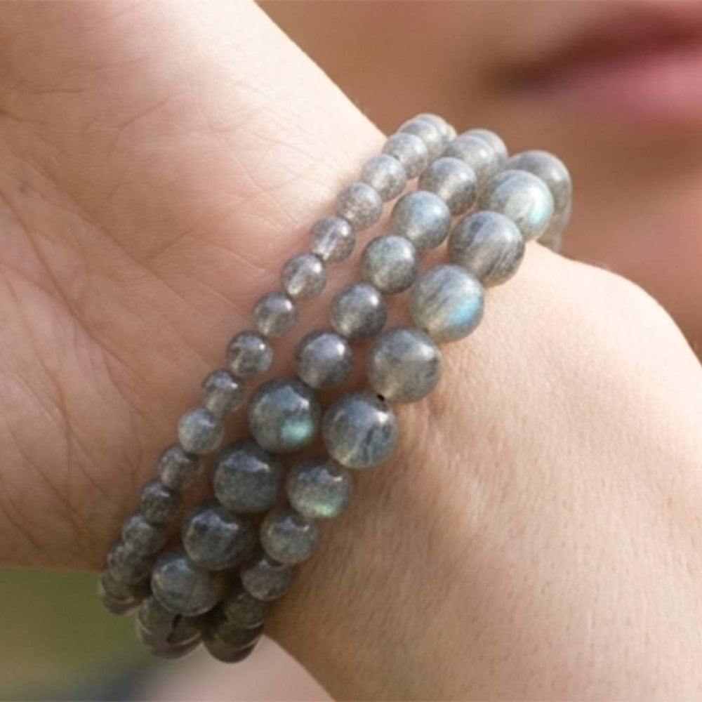 grey gemstone beads bracelet