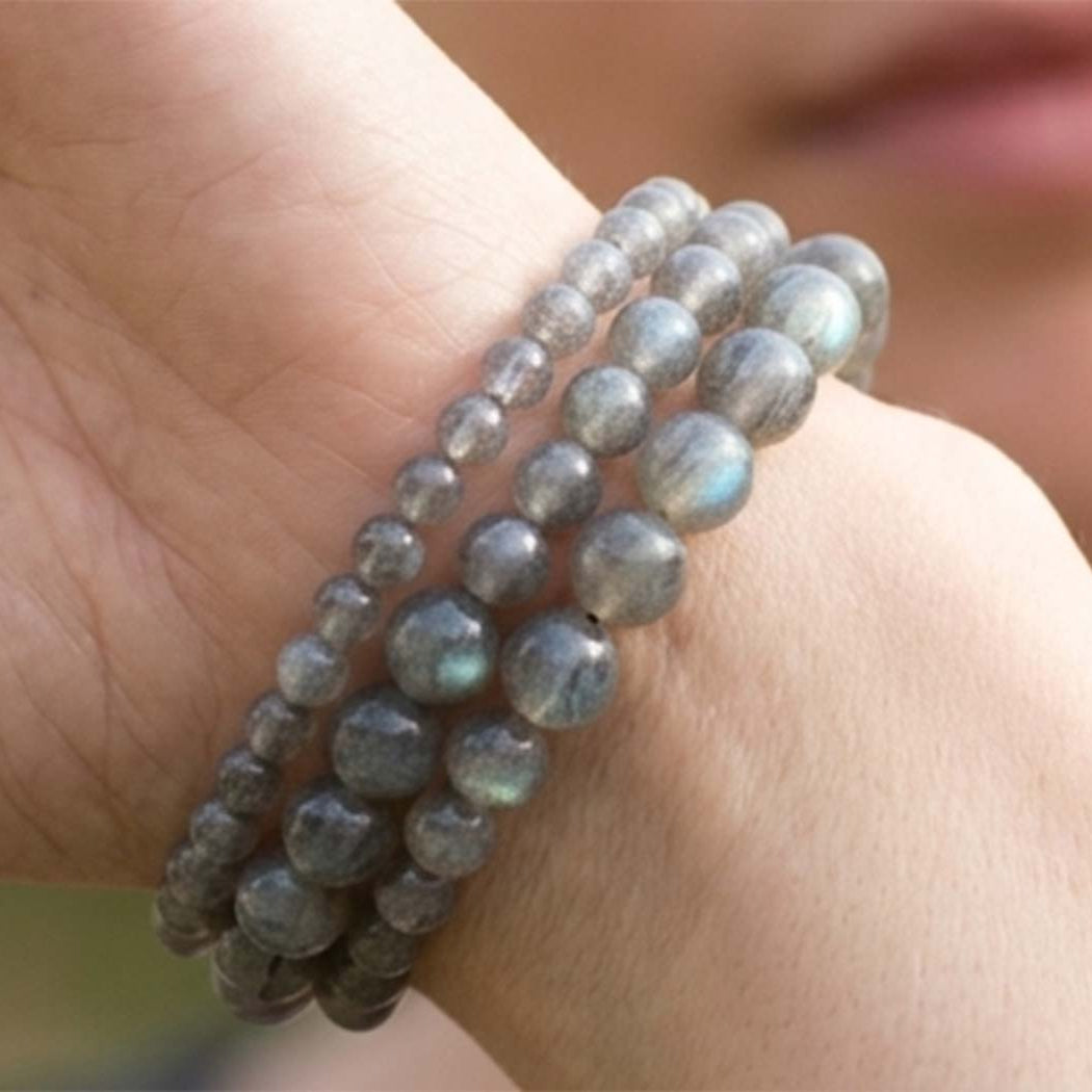 grey gemstone beads bracelet