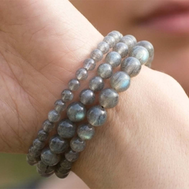grey gemstone beads bracelet