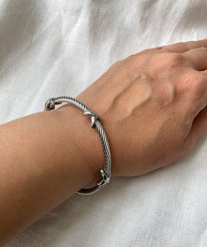 Silver Cable Cuff Bracelet – Stainless Steel Bangle for Everyday Strength 5