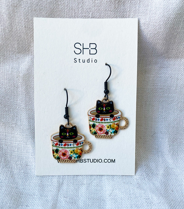 Cat Cup Earrings-2