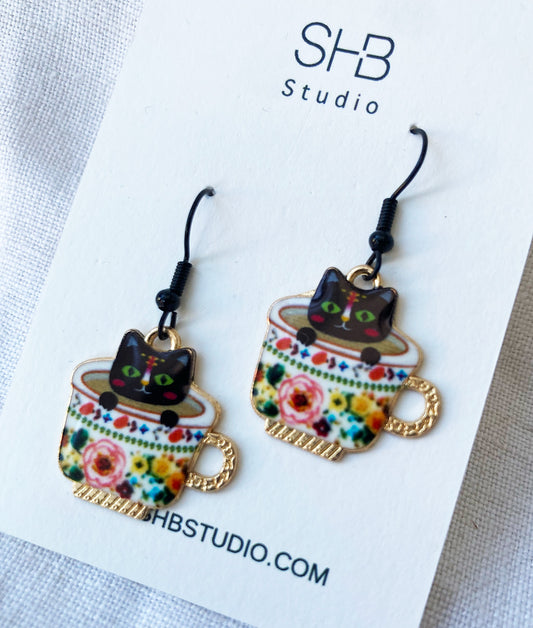 Cat Cup Earrings-2