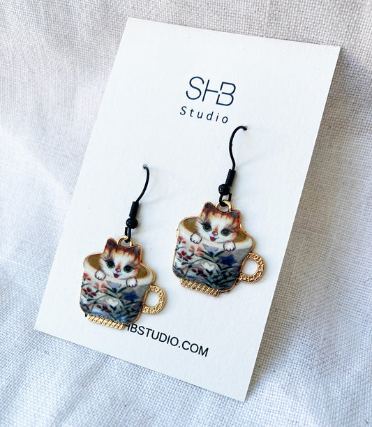 Cat Cup Earrings-1