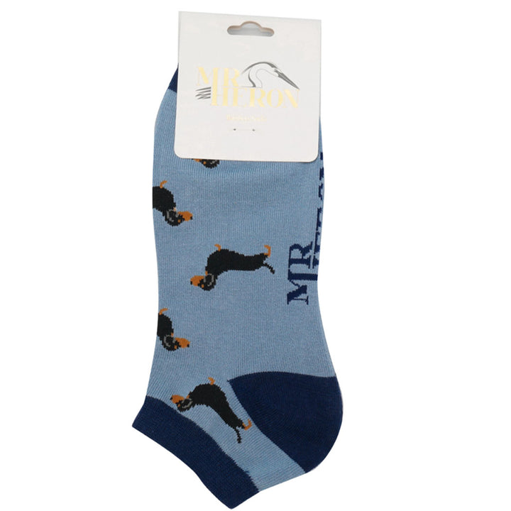 Men’s Little Sausage Dogs Trainer Socks Denim