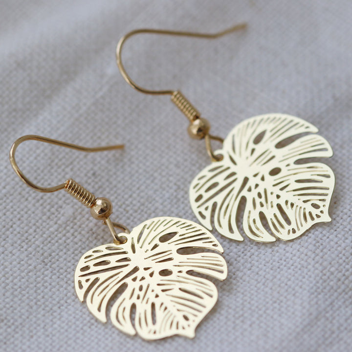 earrings gold leaf 1