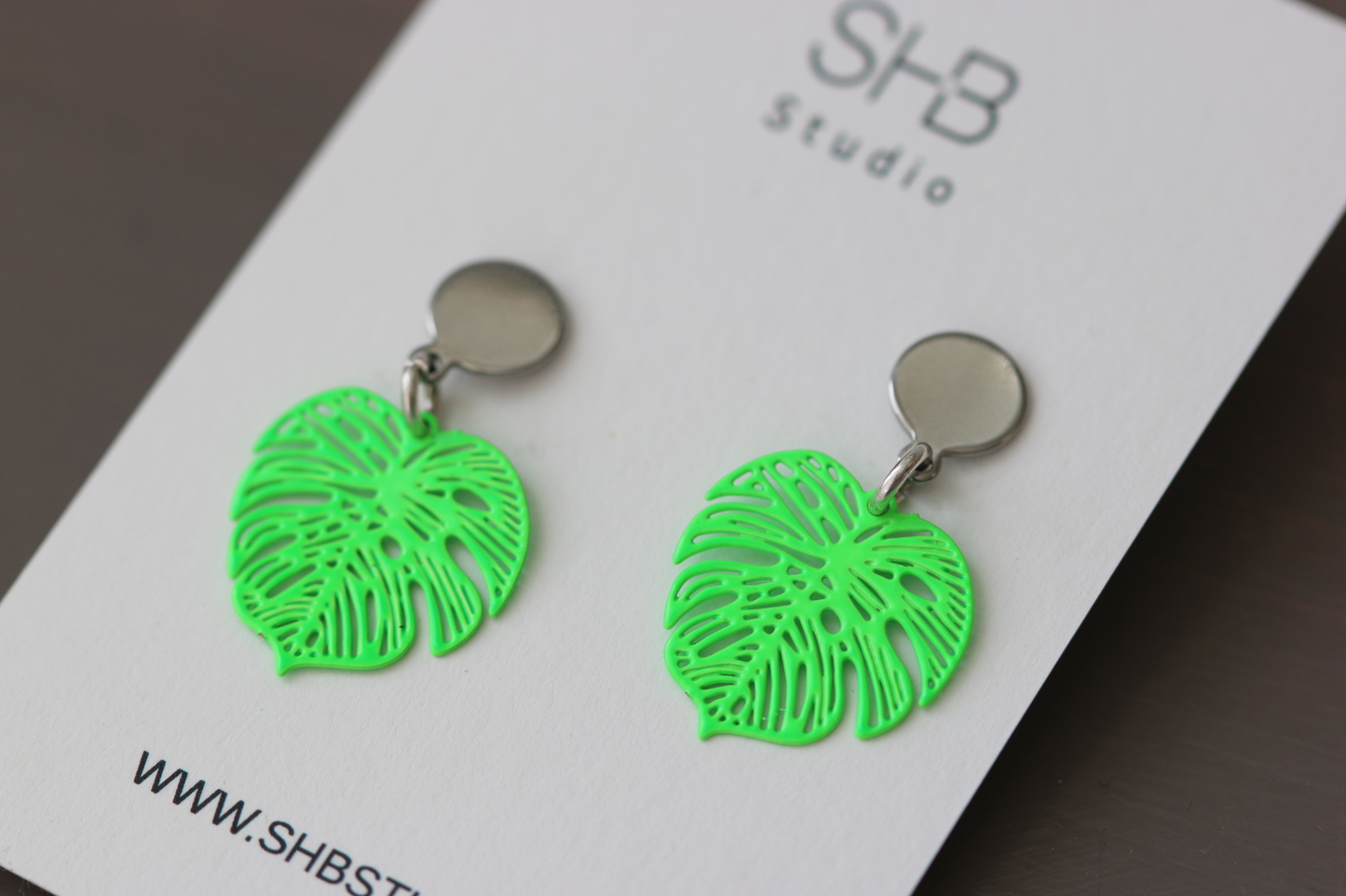 Monstera LeafStuds Drop Earrings - Multi Colour