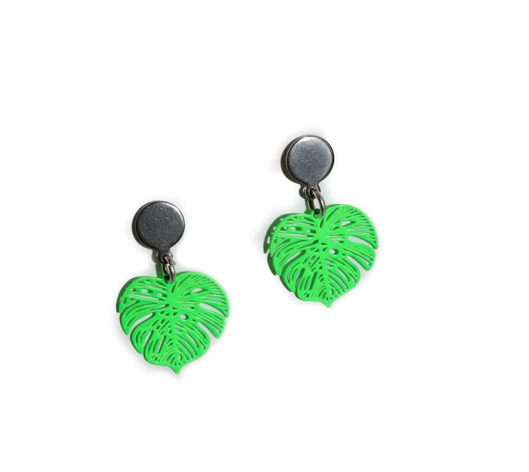 Monstera LeafStuds Drop Earrings - Multi Colour