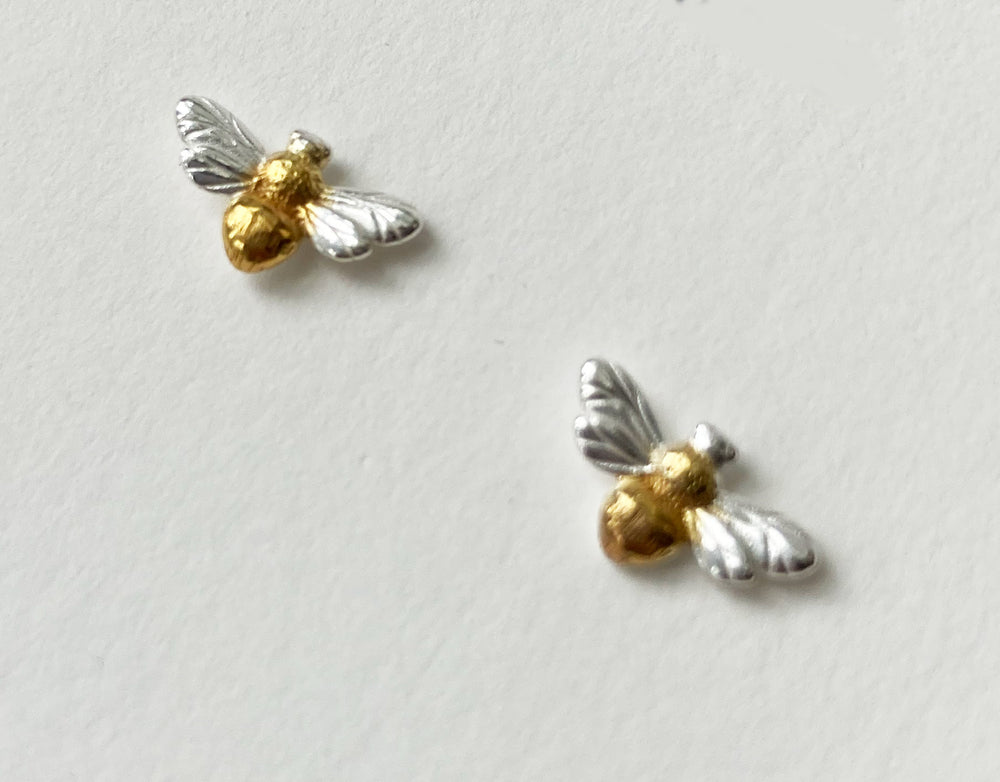 earrings silver bee 4