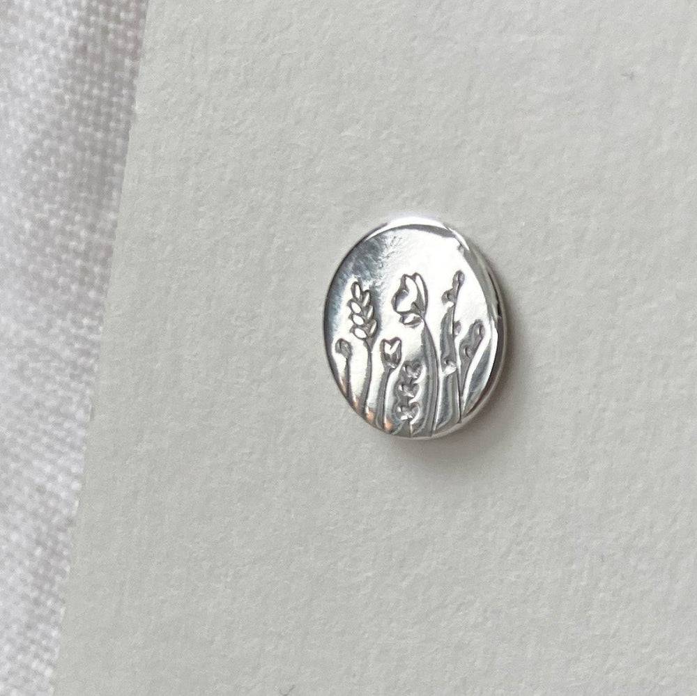 earrings silver circle flower 2