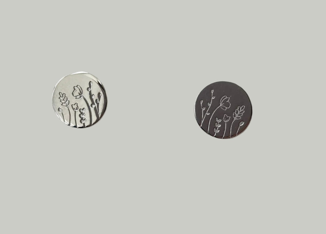 earrings silver circle flower 1