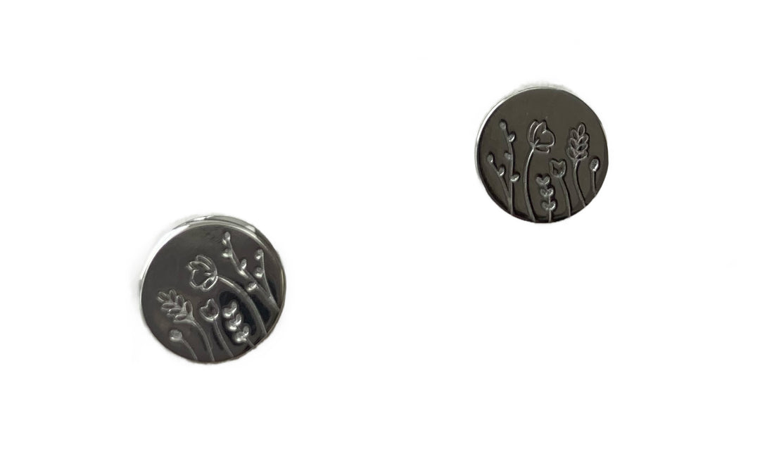 silver circle flower earrings 1.1
