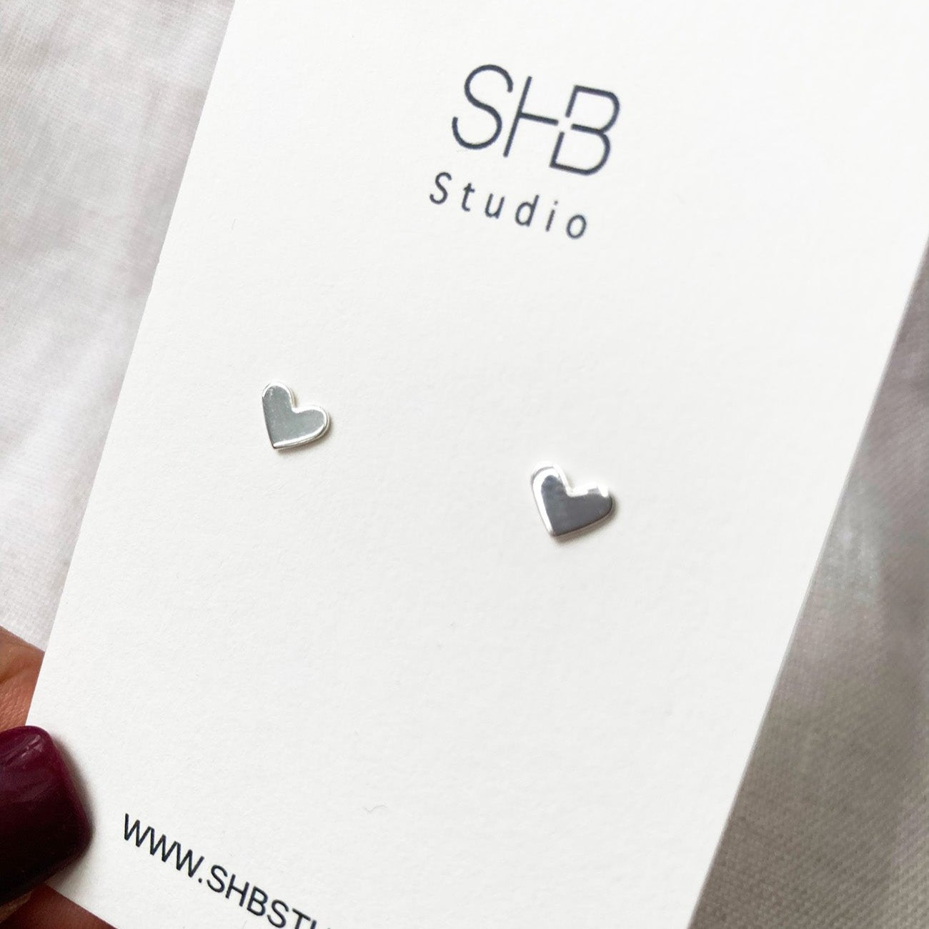 Heart Studs- 925 Sterling Silver -ESS11