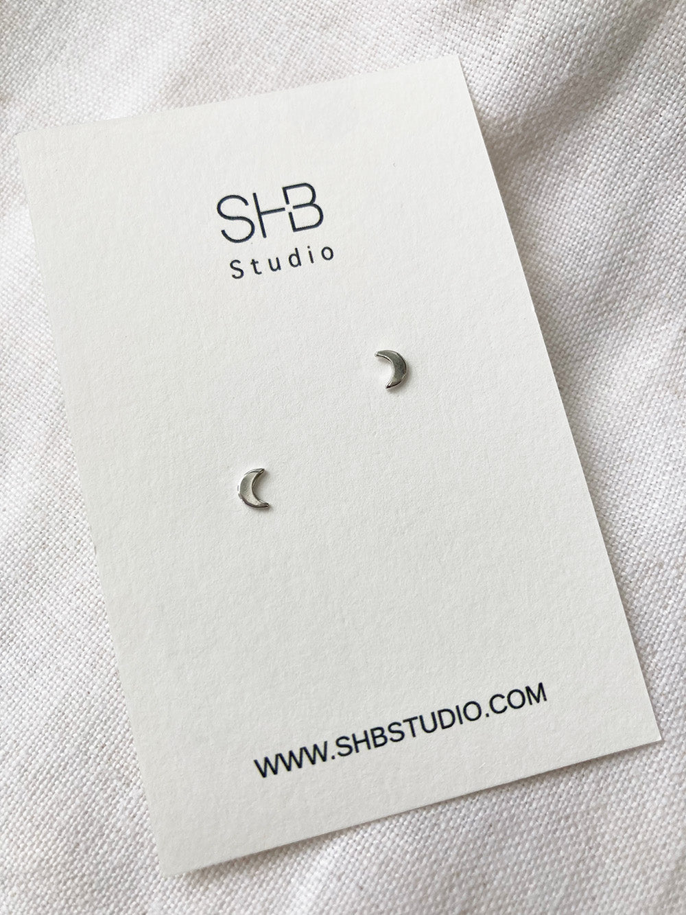 Moon Studs- 925 Sterling Silver -ESS14