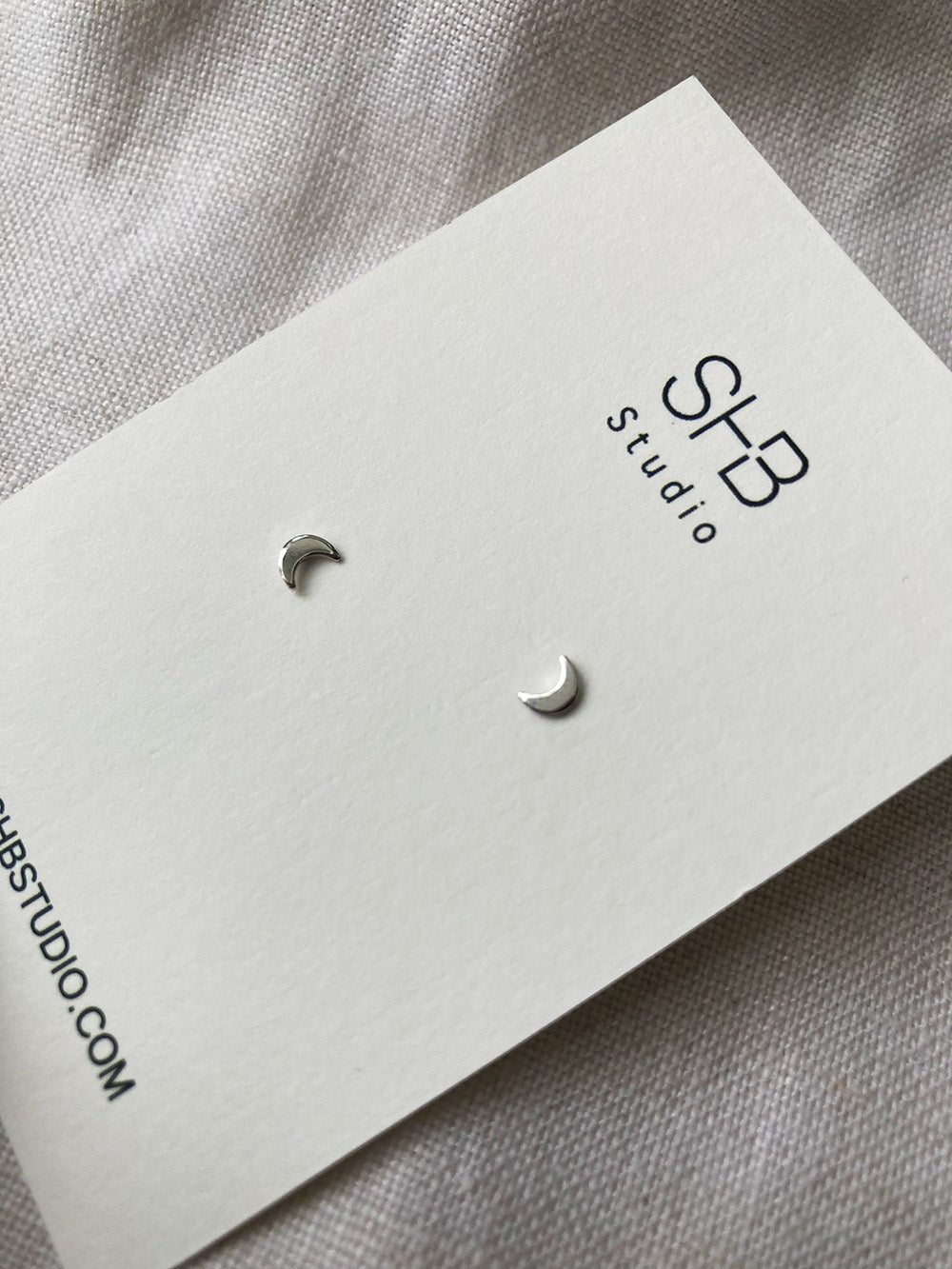 Moon Studs- 925 Sterling Silver -ESS14