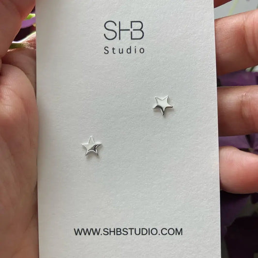 Sterling Silver Star Stud Earrings – Minimalist Everyday Jewellery