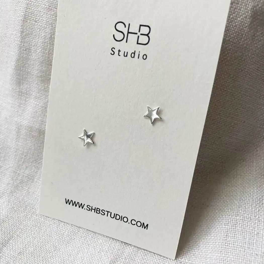 Sterling Silver Star Stud Earrings – Minimalist Everyday Jewellery