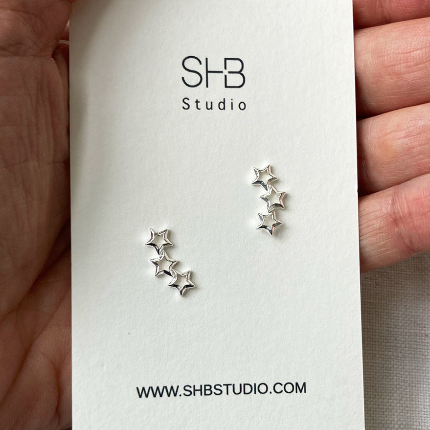 earrings silver stars 4