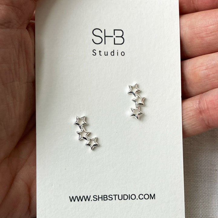 earrings silver stars 4