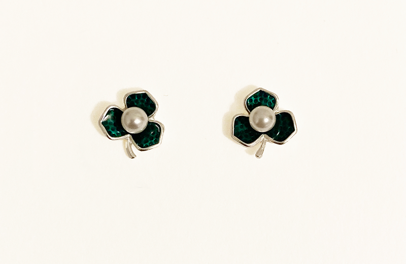 Clover Studs- 925 Sterling Silver Pearl Ear Studs