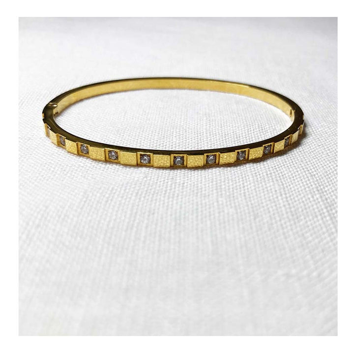18K Gold Plated Zircon Bangle Bracelet – Gift for Her