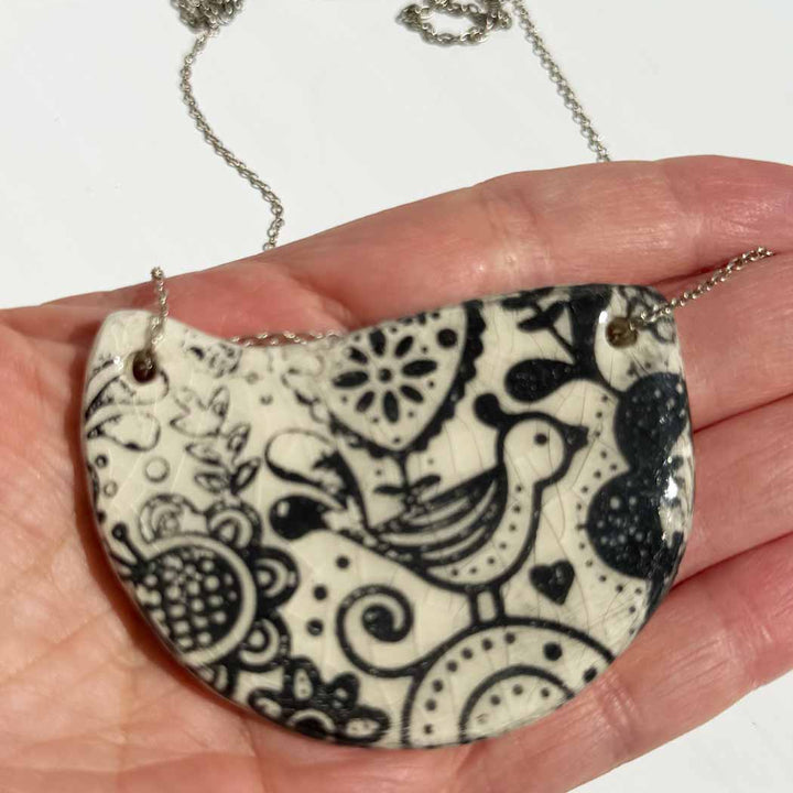 Handmade Ceramic Bird long Necklace  | SHB Studio