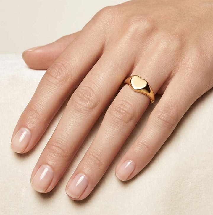 Heart Shape 18K Gold Plated Stainless Steel Ring | SHB Studio