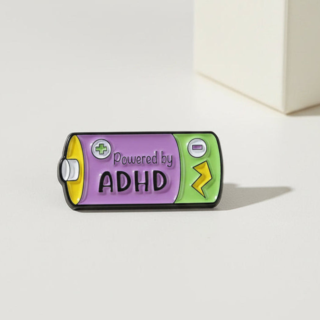 Battery-shaped pin with &