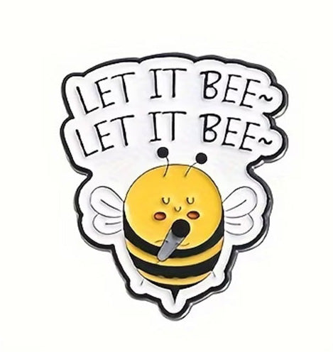 Cute Bee Pin Badge | "Bee Mine", "Let It Bee" &amp; "I Bee Leaf In You" Enamel Pins