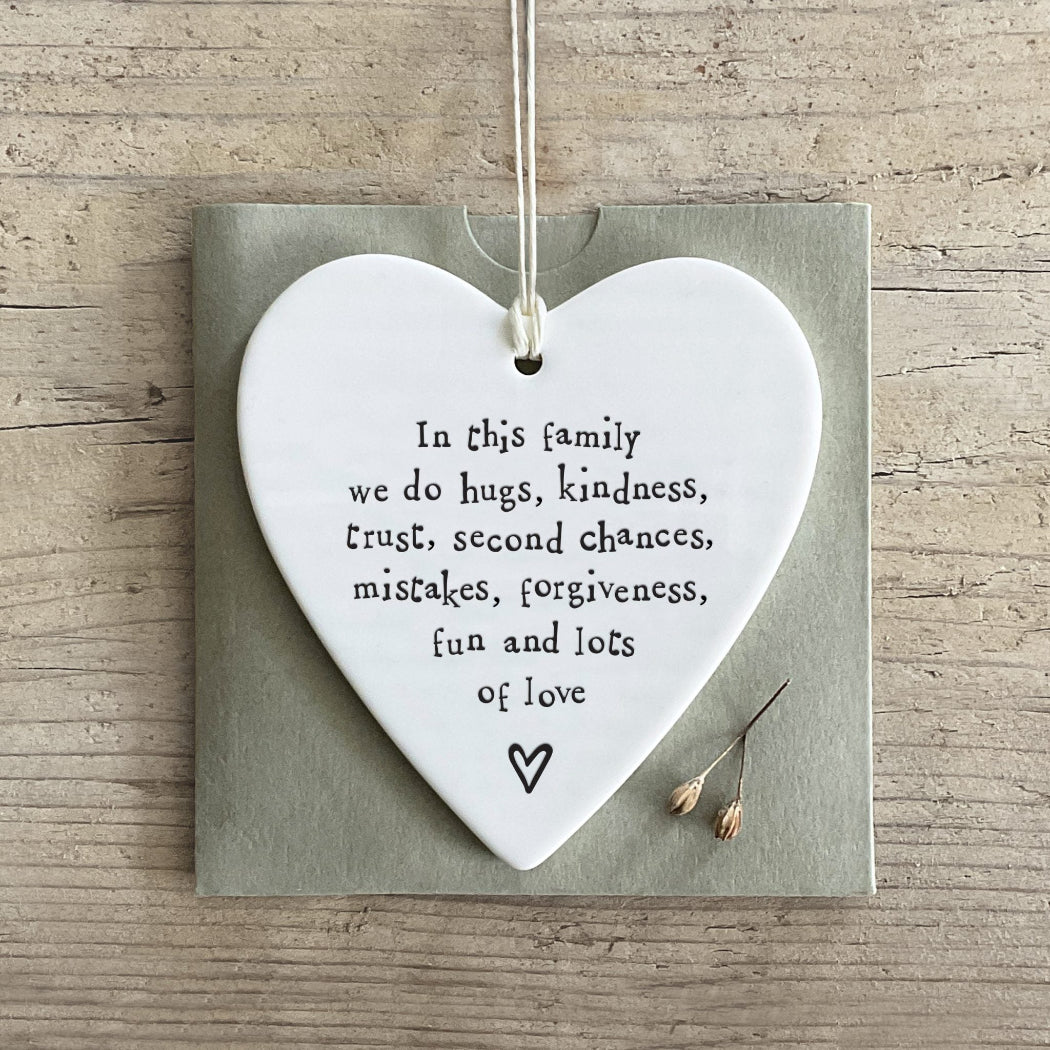 Porcelain Family Heart Keepsake – Home & Love Hanging Decoration