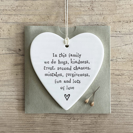 Porcelain Family Heart Keepsake – Home & Love Hanging Decoration