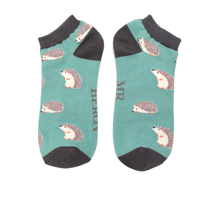 Hedgehogs Trainer Socks Hedgehog Duck-Egg Green