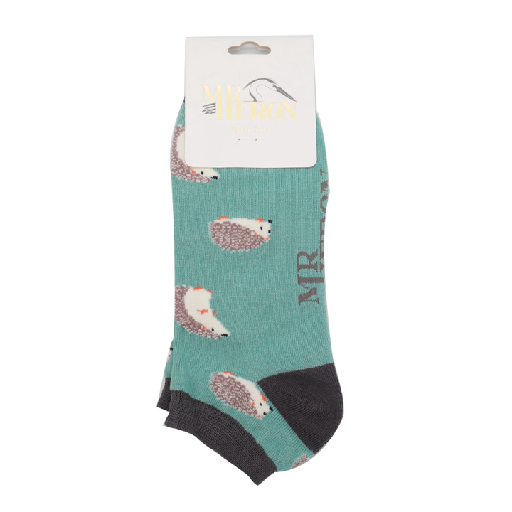 Hedgehogs Trainer Socks Hedgehog Duck-Egg Green 1