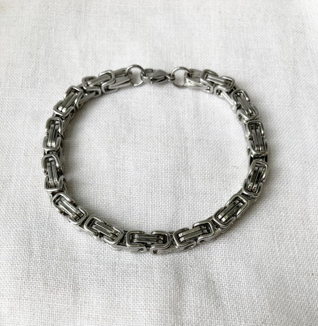 Tarnish Resistant Stainless Steel Byzantine Chain Bracelets 2