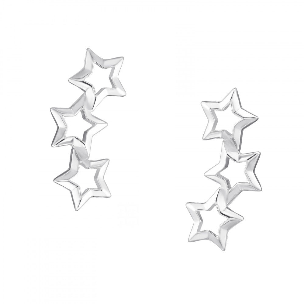 Triple Star Shine Studs- 925 Sterling Silver - ESS16