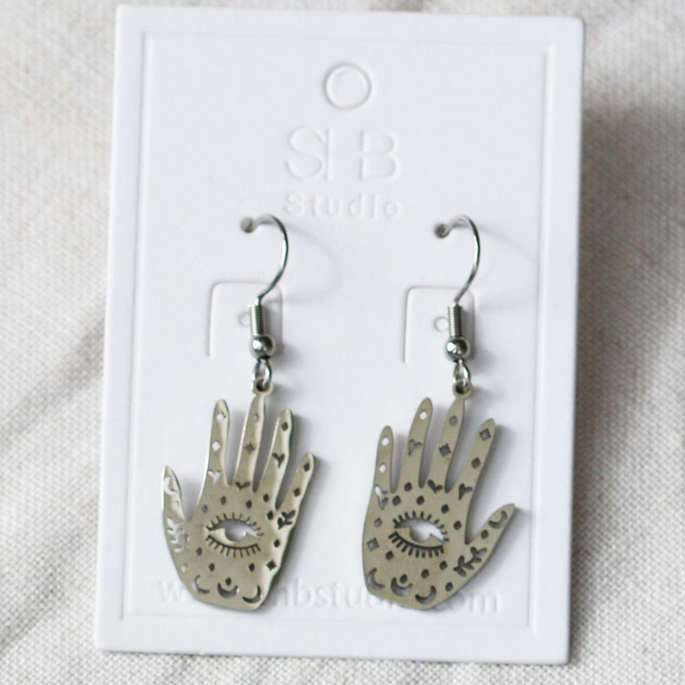 Third Eye Earrings in Silver – Symbolic Stainless Steel Statement 1