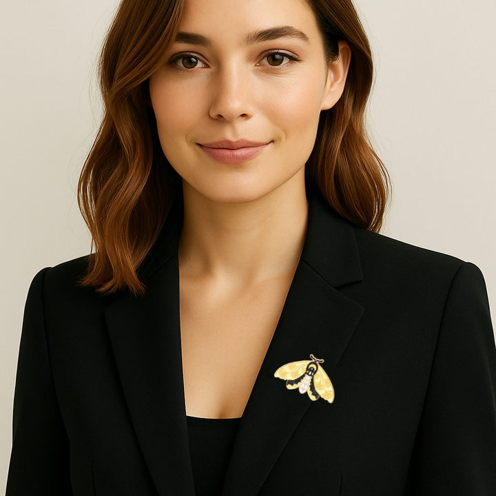 Yellow Moth Brooch 1