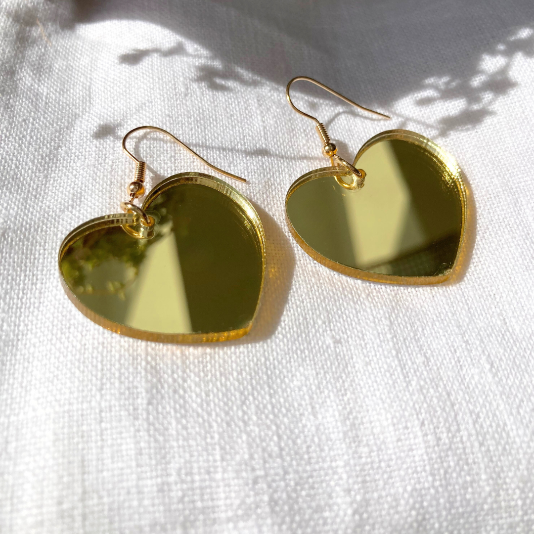 Heart Mirror Earrings