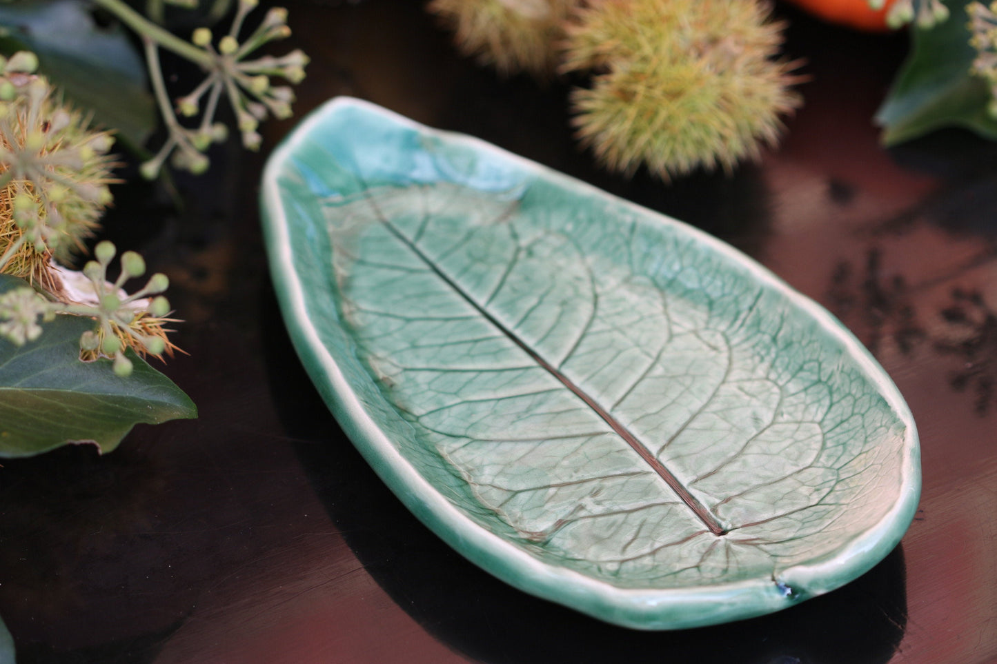 Green Leaf Dish Handmade