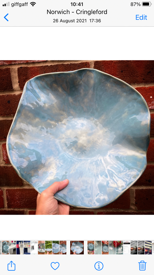 Handmade Ceramic Bowl -Light Blue
