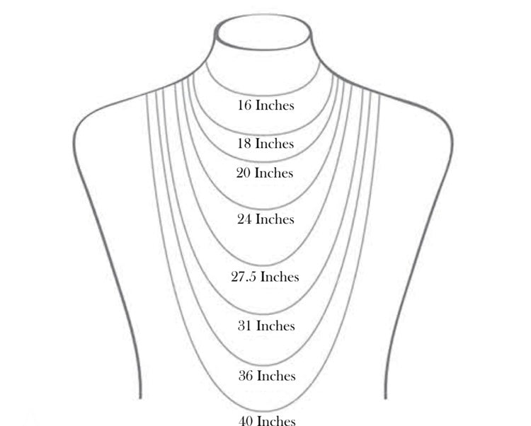 Necklace length size chart