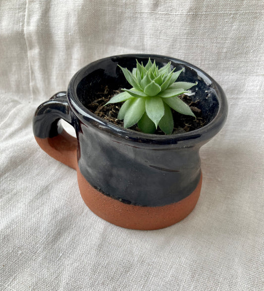 Dark Blue Blue - Terracotta Pot