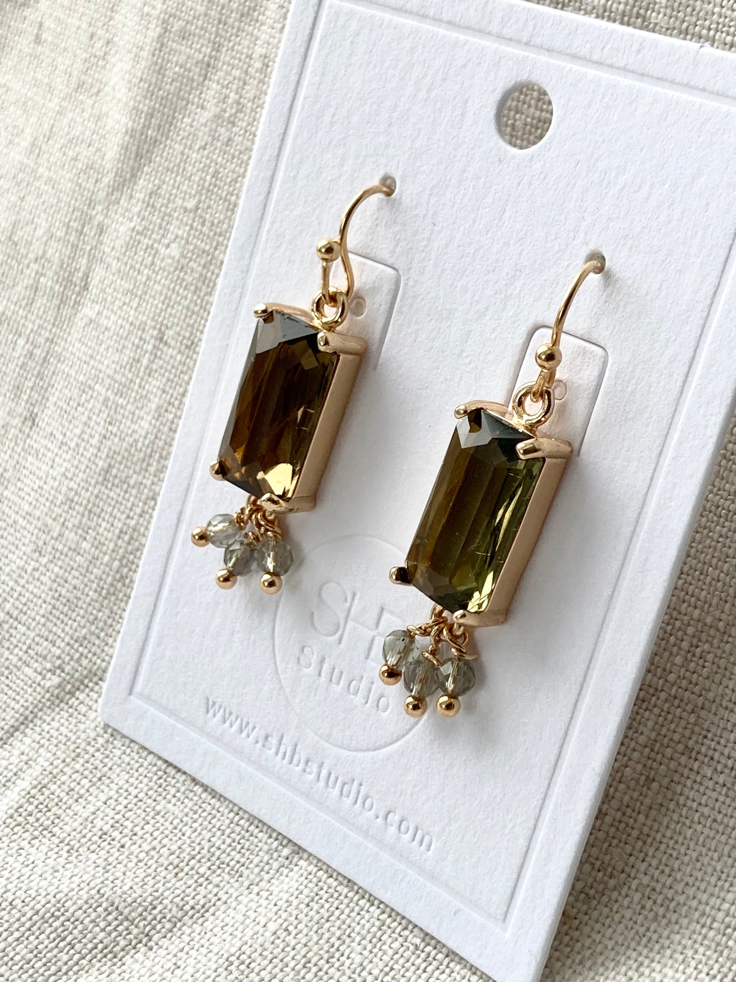 Olive Crystal Earrings