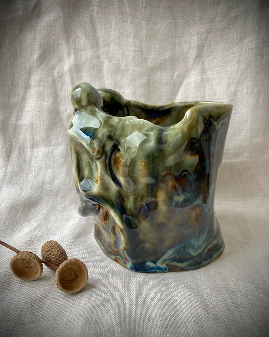 Art pottery human shape sculpture