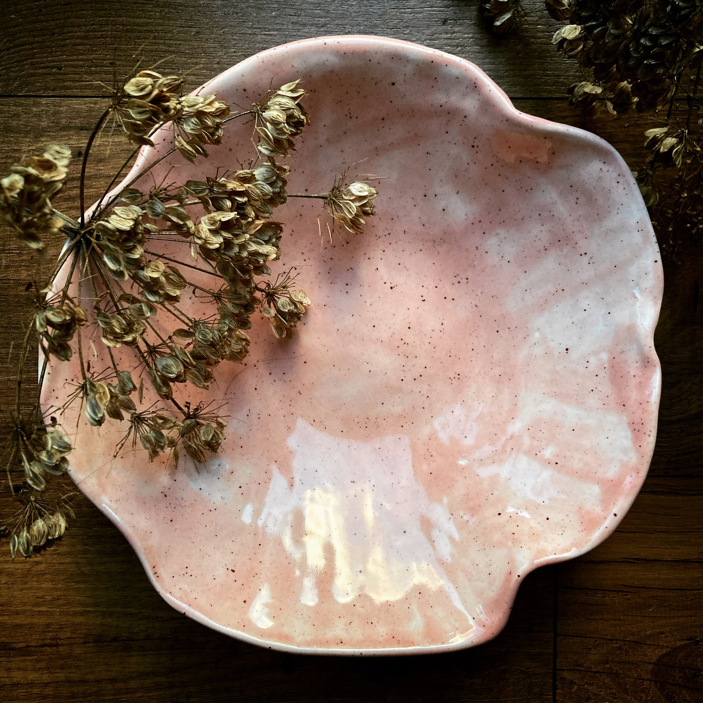 Handmade Ceramic Bowl-pink glazed