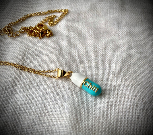 Chill Capsule Necklace - Blue-Dark Blue-Pink